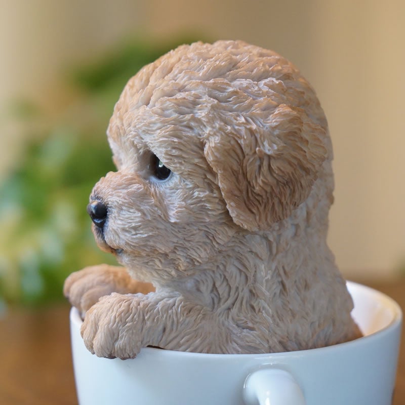犬 置物 ドッグオーナメント トイプードル 雑貨 カップ 置物 オブジェ 犬雑貨 かわいい いぬの置物
