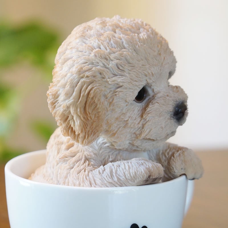 犬 置物 ドッグオーナメント トイプードル 雑貨 カップ 置物 オブジェ 犬雑貨 かわいい いぬの置物