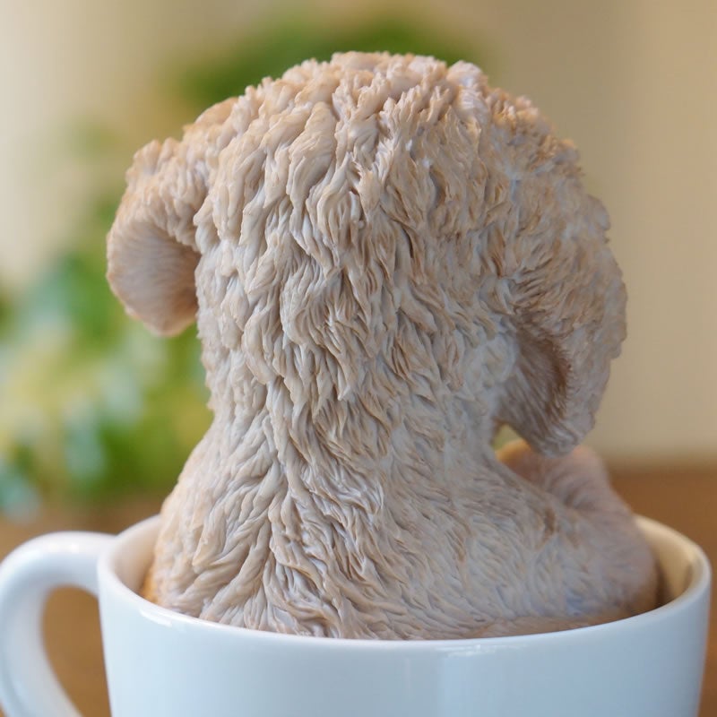 犬 置物 ドッグオーナメント トイプードル 雑貨 カップ 置物 オブジェ 犬雑貨 かわいい いぬの置物