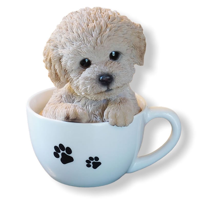 犬 置物 ドッグオーナメント トイプードル 雑貨 カップ 置物 オブジェ 犬雑貨 かわいい いぬの置物