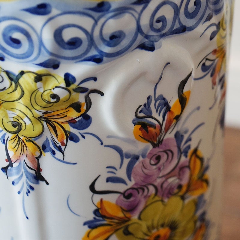 傘立て 陶器 おしゃれ フラワー柄 手彩色 ポルトガル製 送料無料 輸入
