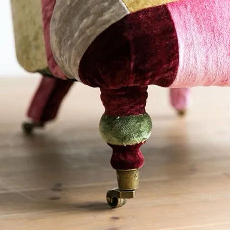 輸入家具 英国 アンティーク HALO ハロ アンチェア (ベルベットパッチワークボヘム) 