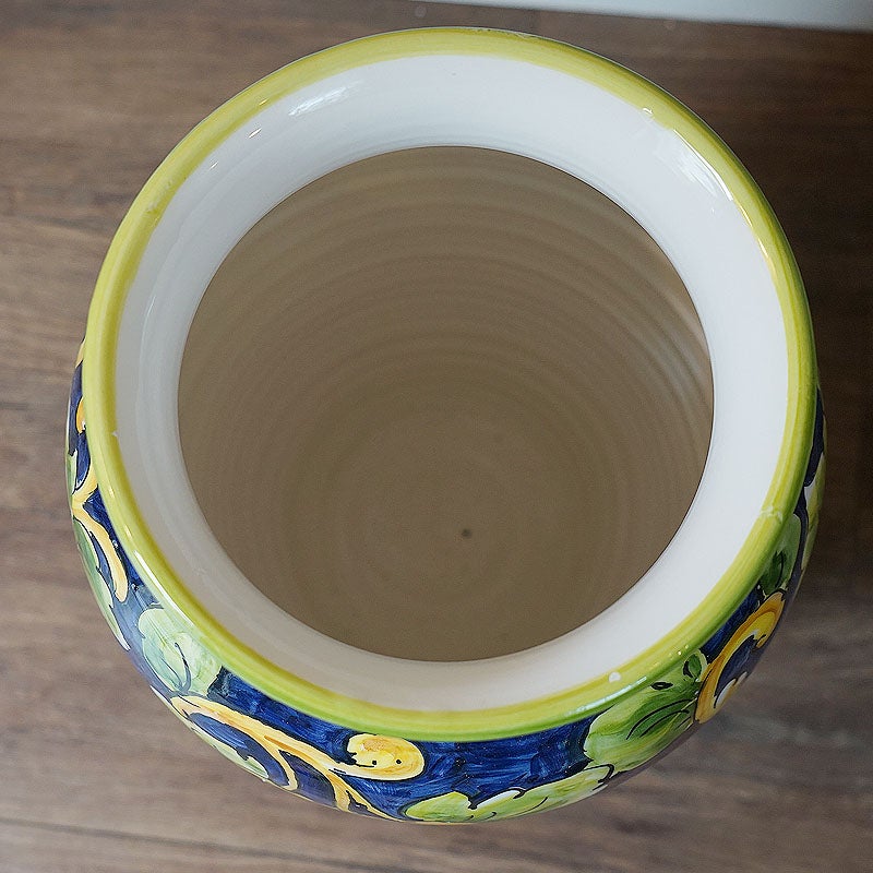 傘立て 陶器 イタリア グレープ柄 ブドウ柄 手彩色 傘立て陶器 輸入雑貨 玄関 ヨーロッパ雑貨 アンティーク 雑貨 インテリア 雑貨