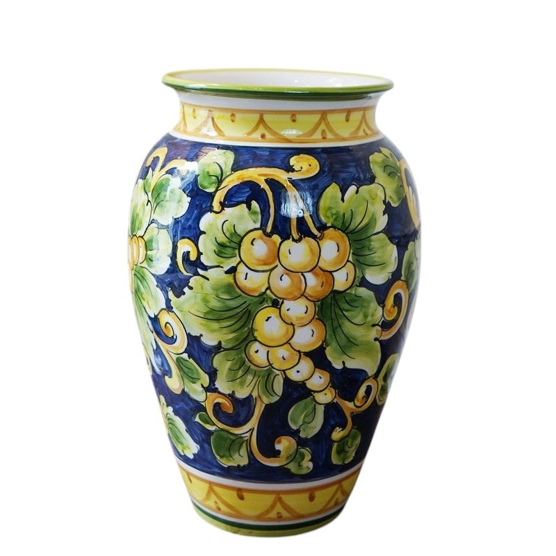 傘立て 陶器 イタリア グレープ柄 ブドウ柄 手彩色 傘立て陶器 輸入雑貨 玄関 ヨーロッパ雑貨 アンティーク 雑貨 インテリア 雑貨