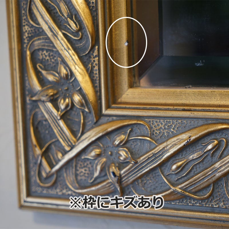   鏡 壁掛けおしゃれ アンティークスタイル ミラー 壁掛け鏡 アンティークゴールド 木彫風 壁掛け ミラー