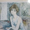 ベルナール・シャロワ 画 「 ティータイム 」 リトグラフ 限定 200枚 大判 額 中古品 ビンテージ 絵画