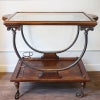 イタリア製 カパーニ社 ワゴン 古木 真鍮フレーム型 ワインボトル3本収納可 サイドテーブル