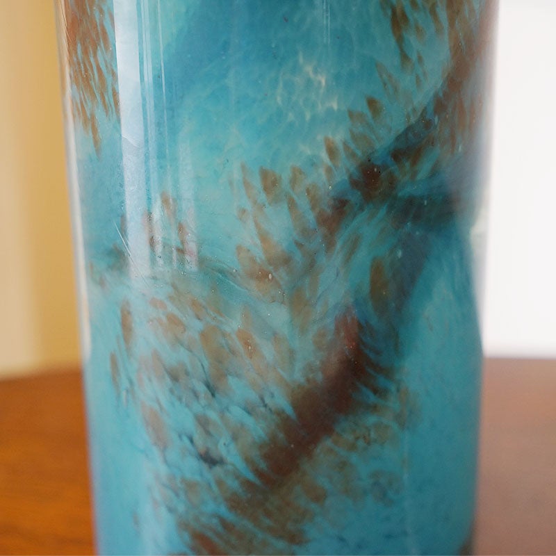 DULTON ダルトン 花瓶 ガラス グラス ベース FLUSSO BLUE 高25.5 おしゃれ ガラス花瓶 マーブル加工 花瓶 ガラス
