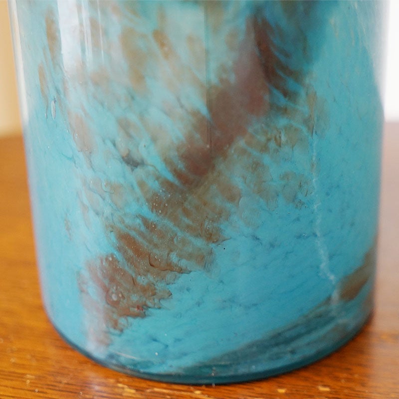 DULTON ダルトン 花瓶 ガラス グラス ベース FLUSSO BLUE 高25.5 おしゃれ ガラス花瓶 マーブル加工 花瓶 ガラス