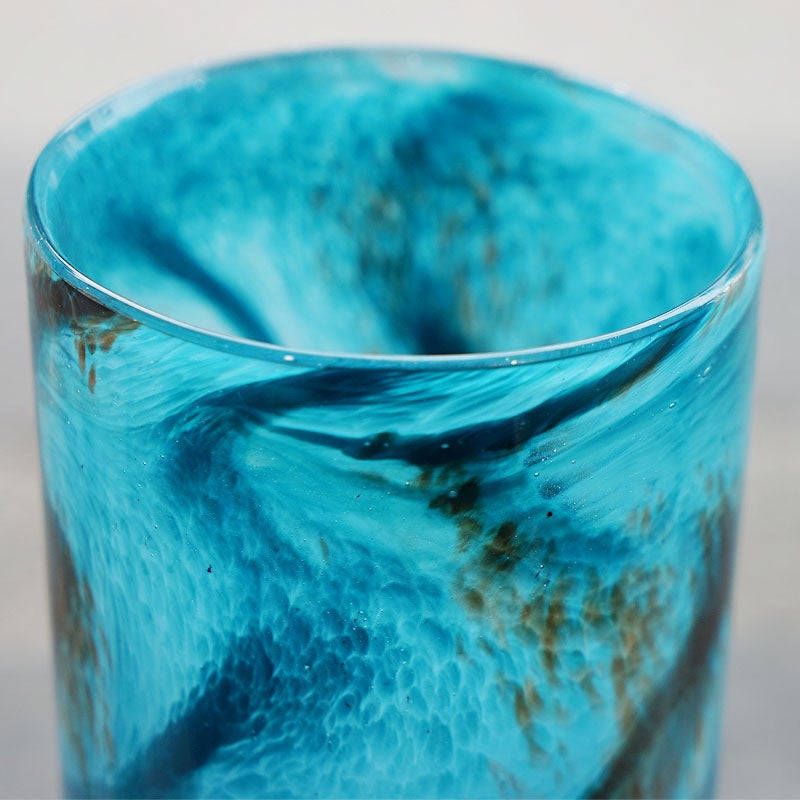 DULTON ダルトン 花瓶 ガラス グラス ベース FLUSSO BLUE 高25.5 おしゃれ ガラス花瓶 マーブル加工 花瓶 ガラス