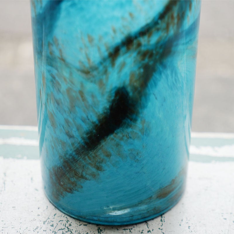 DULTON ダルトン 花瓶 ガラス グラス ベース FLUSSO BLUE 高25.5 おしゃれ ガラス花瓶 マーブル加工 花瓶 ガラス