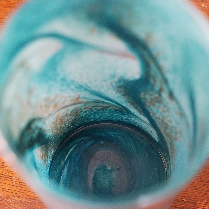 DULTON ダルトン 花瓶 ガラス グラス ベース FLUSSO BLUE 高25.5 おしゃれ ガラス花瓶 マーブル加工 花瓶 ガラス