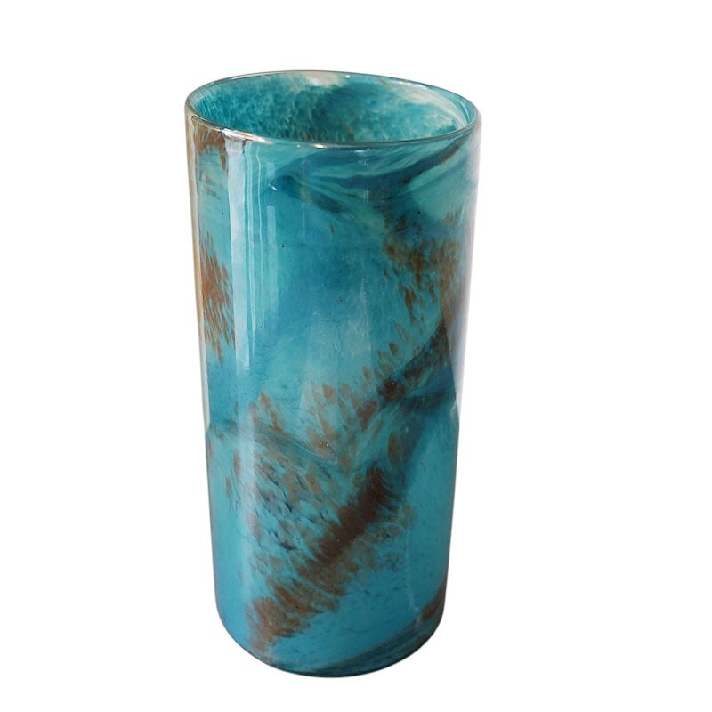 DULTON ダルトン 花瓶 ガラス グラス ベース FLUSSO BLUE 高25.5 おしゃれ ガラス花瓶 マーブル加工 花瓶 ガラス
