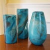 DULTON ダルトン 花瓶 ガラス グラス ベース FLUSSO BLUE 高25.5 おしゃれ ガラス花瓶 マーブル加工 花瓶 ガラス