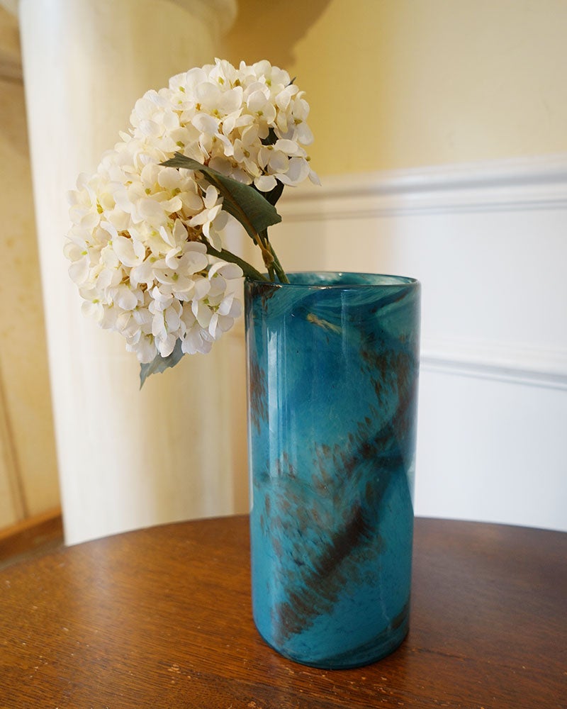 DULTON ダルトン 花瓶 ガラス グラス ベース FLUSSO BLUE 高25.5 おしゃれ ガラス花瓶 マーブル加工 花瓶 ガラス