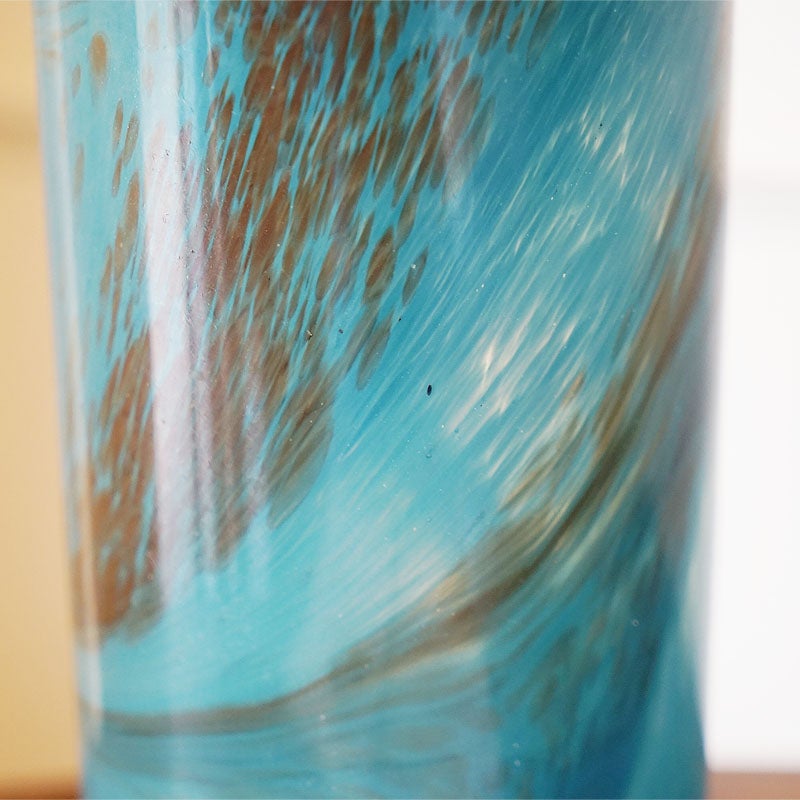 DULTON ダルトン 花瓶 ガラス グラス ベース FLUSSO BLUE 高30.5 おしゃれ ガラス花瓶 マーブル加工 花瓶 ガラス