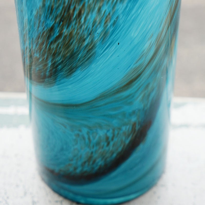 DULTON ダルトン 花瓶 ガラス グラス ベース FLUSSO BLUE 高30.5 おしゃれ ガラス花瓶 マーブル加工 花瓶 ガラス