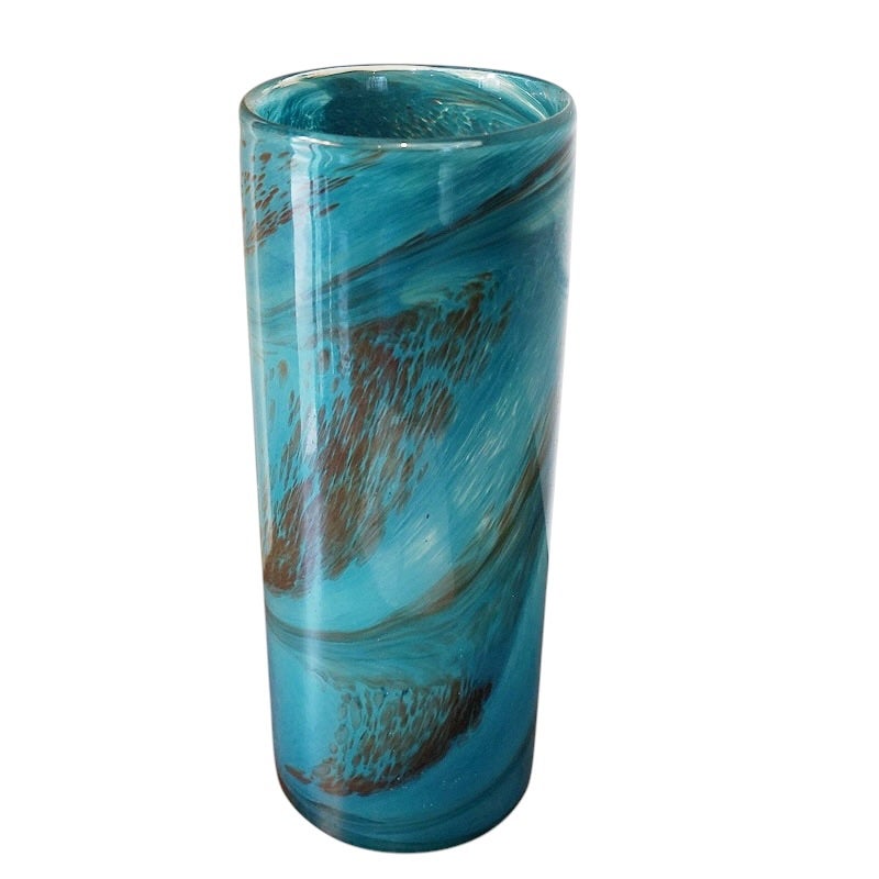 DULTON ダルトン 花瓶 ガラス グラス ベース FLUSSO BLUE 高30.5 おしゃれ ガラス花瓶 マーブル加工 花瓶 ガラス