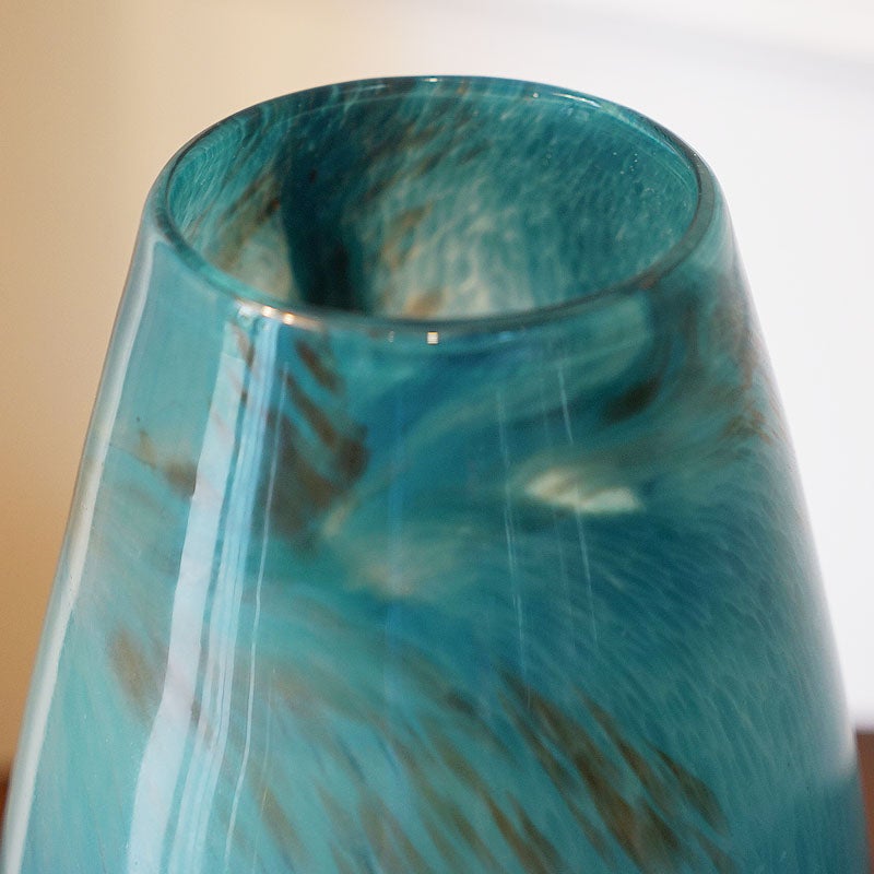 DULTON ダルトン 花瓶 ガラス グラス ベース CIELO BLUE 高29 おしゃれ ガラス花瓶 マーブル加工 花瓶 ガラス