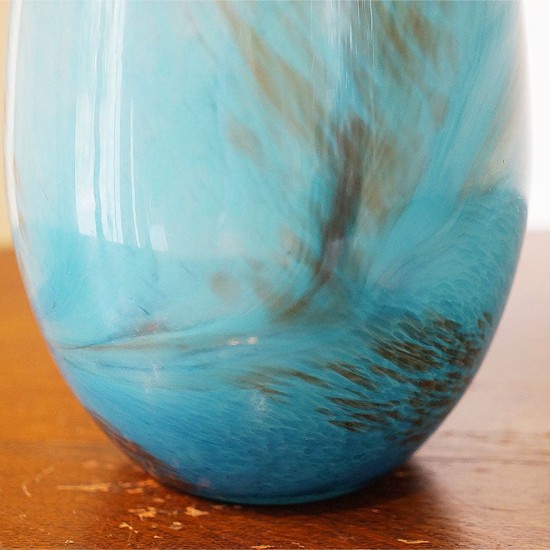 DULTON ダルトン 花瓶 ガラス グラス ベース CIELO BLUE 高29 おしゃれ ガラス花瓶 マーブル加工 花瓶 ガラス