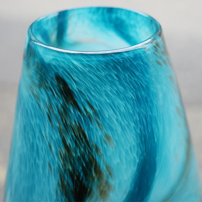 DULTON ダルトン 花瓶 ガラス グラス ベース CIELO BLUE 高29 おしゃれ ガラス花瓶 マーブル加工 花瓶 ガラス