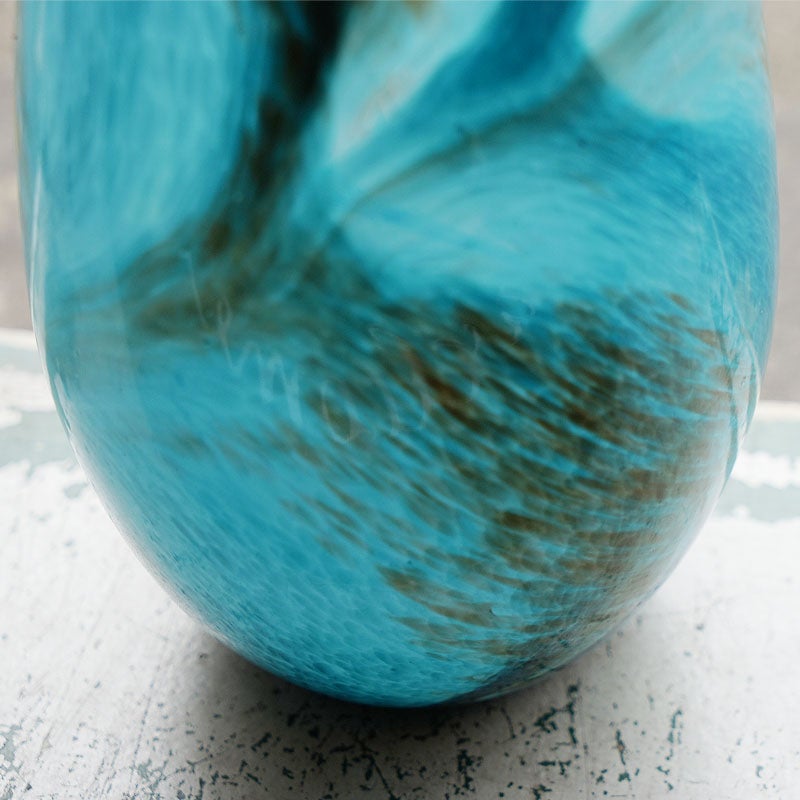 DULTON ダルトン 花瓶 ガラス グラス ベース CIELO BLUE 高29 おしゃれ ガラス花瓶 マーブル加工 花瓶 ガラス