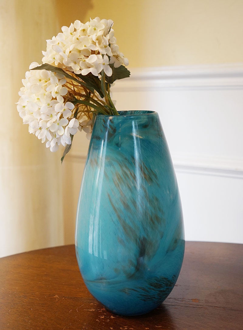 DULTON ダルトン 花瓶 ガラス グラス ベース CIELO BLUE 高29 おしゃれ ガラス花瓶 マーブル加工 花瓶 ガラス