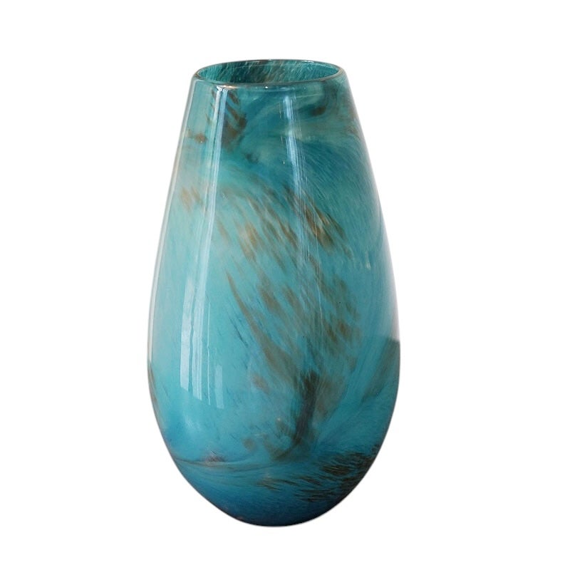 DULTON ダルトン 花瓶 ガラス グラス ベース CIELO BLUE 高29 おしゃれ ガラス花瓶 マーブル加工 花瓶 ガラス