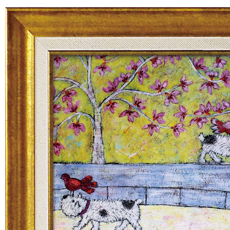 インテリア 絵画 アノラ・スペンス 英国作家 「 川べりをてくてく 」 39.5cm Gel加工 Annora Spence  アノラスペンス アート フレーム 絵画