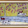 インテリア 絵画 アノラ・スペンス 英国作家 「 川べりをてくてく 」 39.5cm Gel加工 Annora Spence  アノラスペンス アート フレーム 絵画