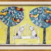 インテリア 絵画 アノラ・スペンス 英国作家 「 木の上のちいさな歌い手 」 39.5cm Gel加工 Annora Spence  アノラスペンス アート フレーム 絵画