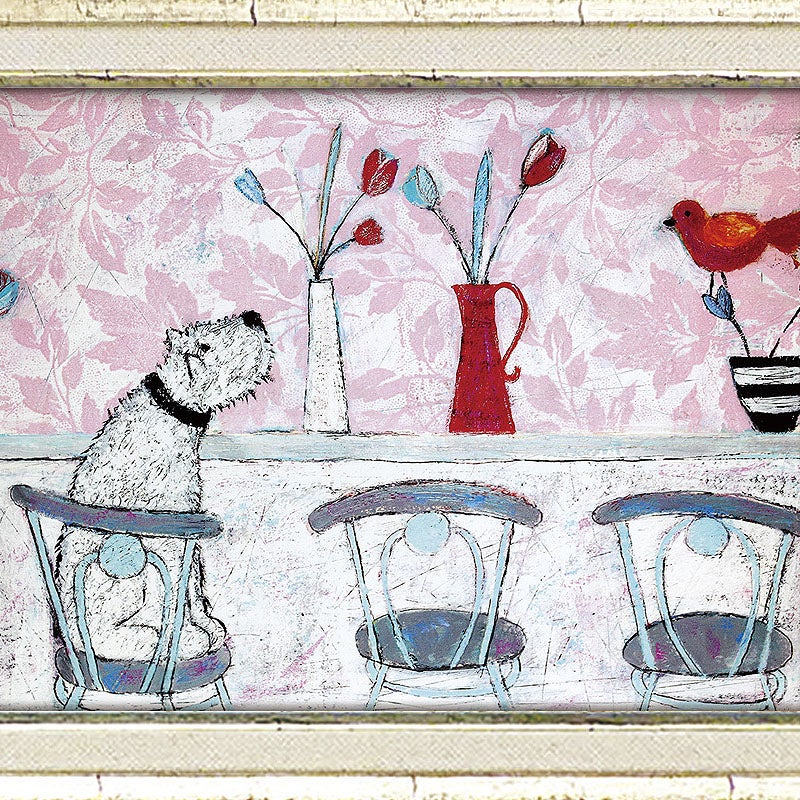 インテリア 絵画 アノラ・スペンス 英国作家 「 カフェでほっこりタイム 」 39.5cm Gel加工 Annora Spence  アノラスペンス
