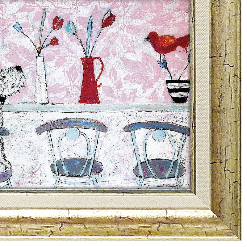 インテリア 絵画 アノラ・スペンス 英国作家 「 カフェでほっこりタイム 」 39.5cm Gel加工 Annora Spence  アノラスペンス
