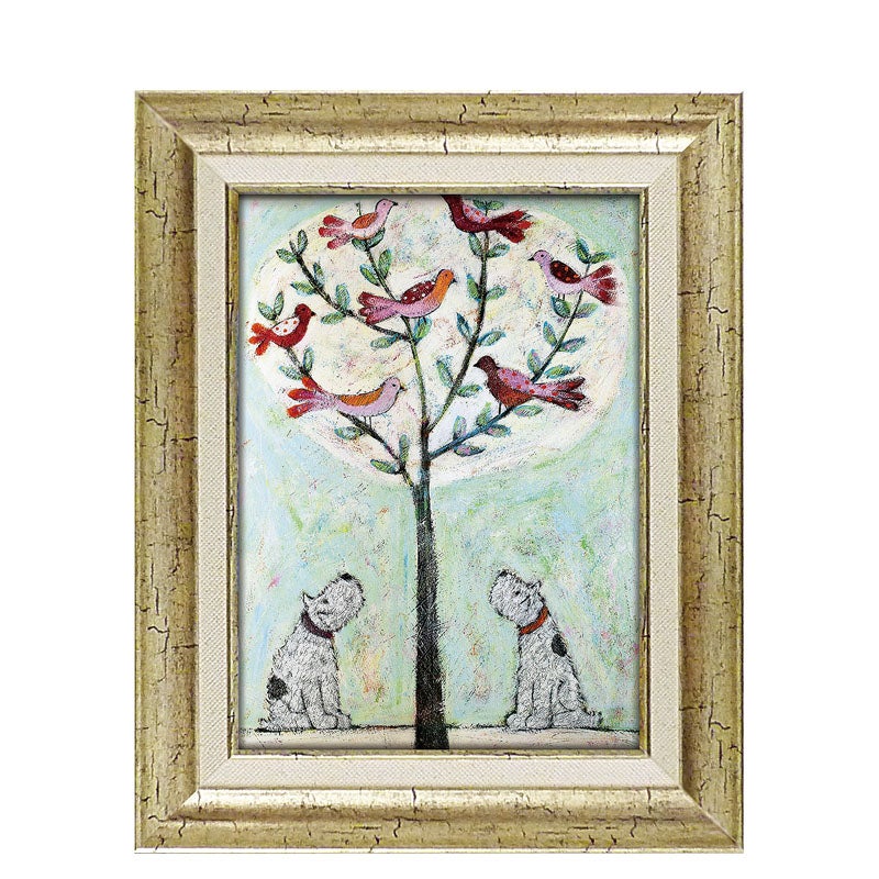 インテリア 絵画 アノラ・スペンス 英国作家 「 森にひびく小鳥たちのうた 」 31.5cm Gel加工 Annora Spence  アノラスペンス
