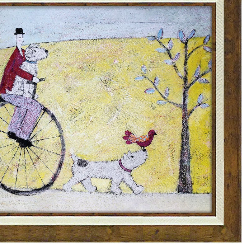 インテリア 絵画 アノラ・スペンス 英国作家 「 ワンコを抱えてくるりんと 」 69.5cm Gel加工 Annora Spence  アノラスペンス