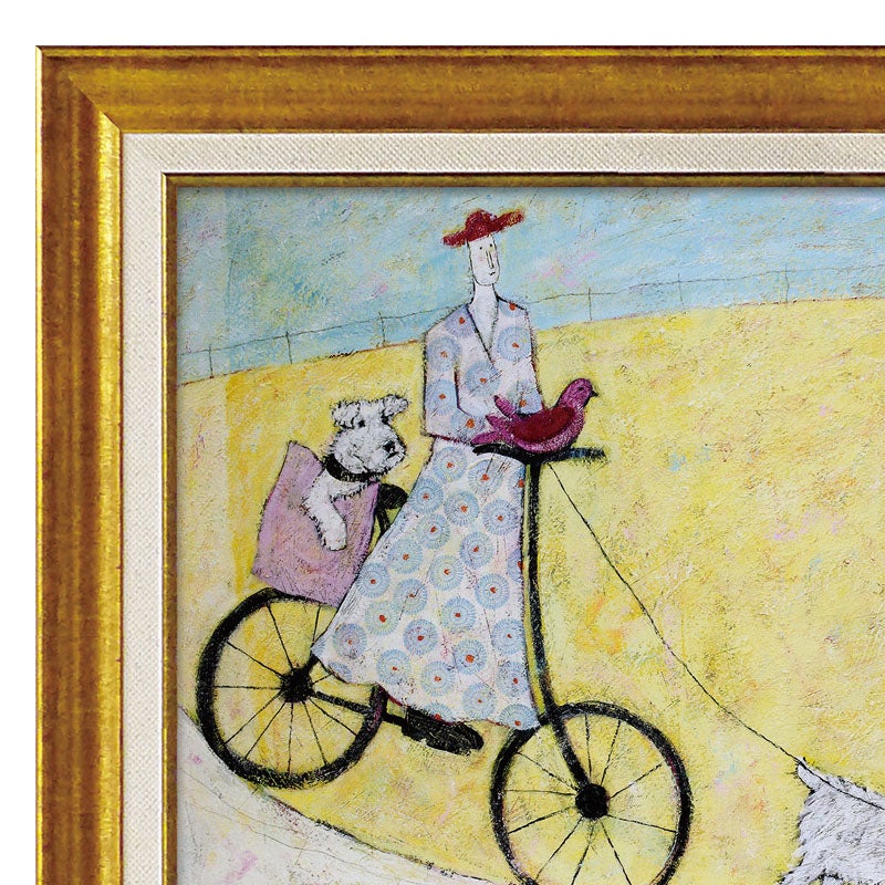 インテリア 絵画 アノラ・スペンス 英国作家 「 のんびりサイクリング 」 51.5cm Gel加工 Annora Spence  アノラスペンス