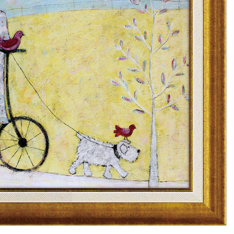 インテリア 絵画 アノラ・スペンス 英国作家 「 のんびりサイクリング 」 51.5cm Gel加工 Annora Spence  アノラスペンス