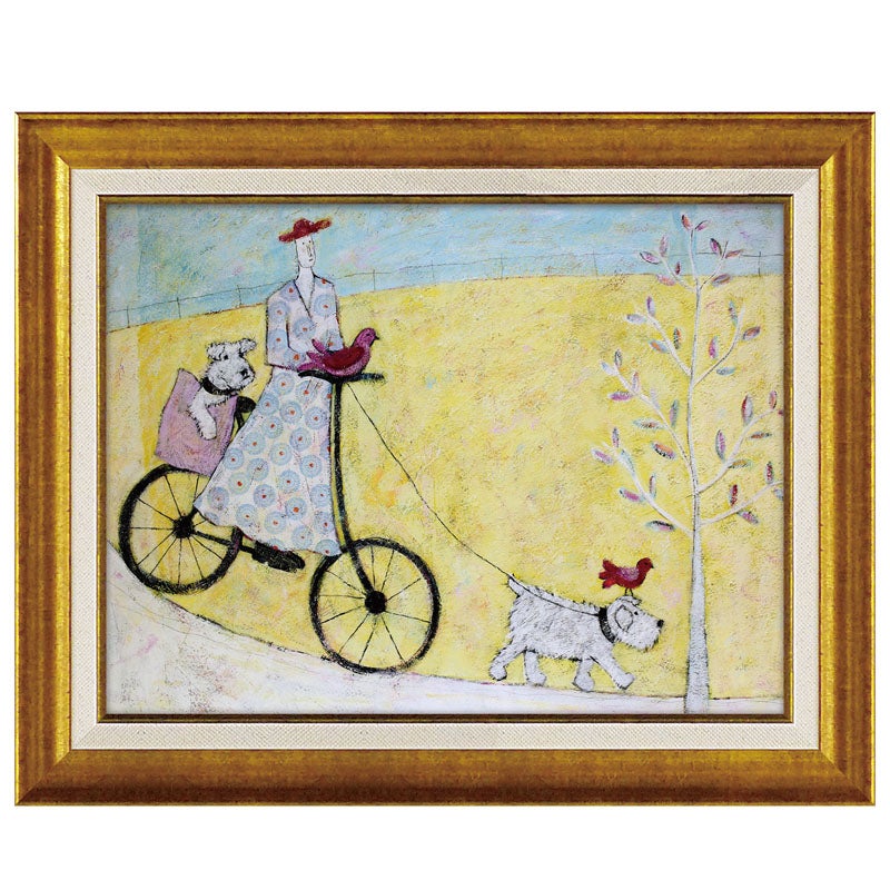 インテリア 絵画 アノラ・スペンス 英国作家 「 のんびりサイクリング 」 51.5cm Gel加工 Annora Spence  アノラスペンス