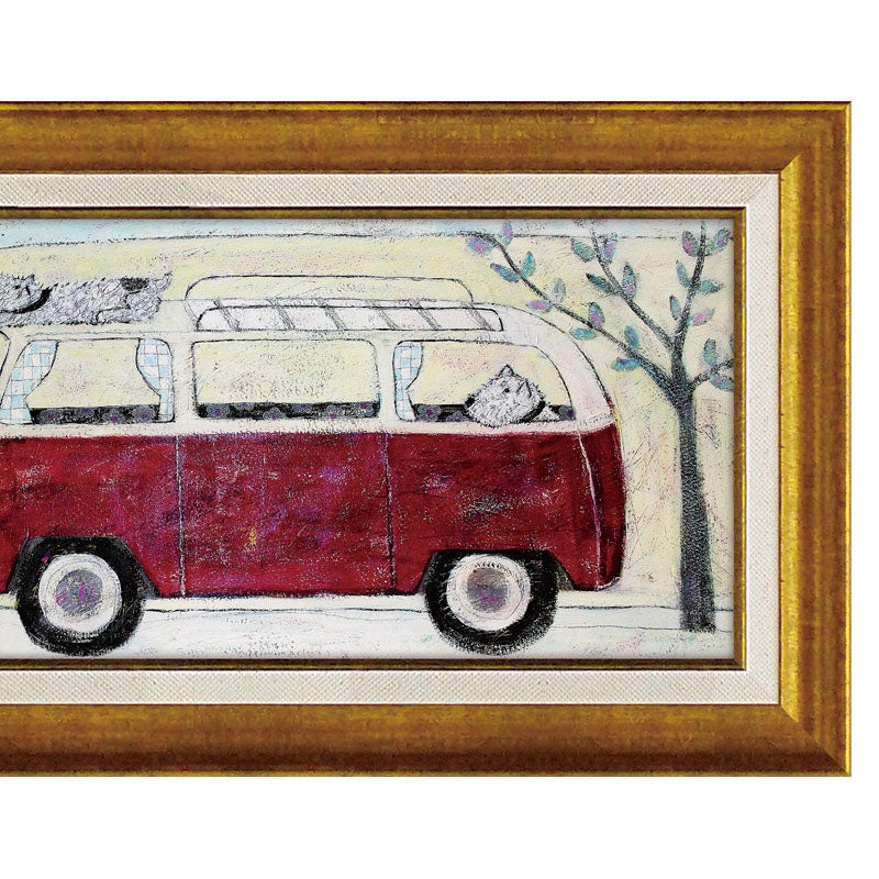 インテリア 絵画 アノラ・スペンス 英国作家 「 赤いキャンパーバンで出発！ 」 61.5cm Gel加工 Annora Spence  アノラスペンス