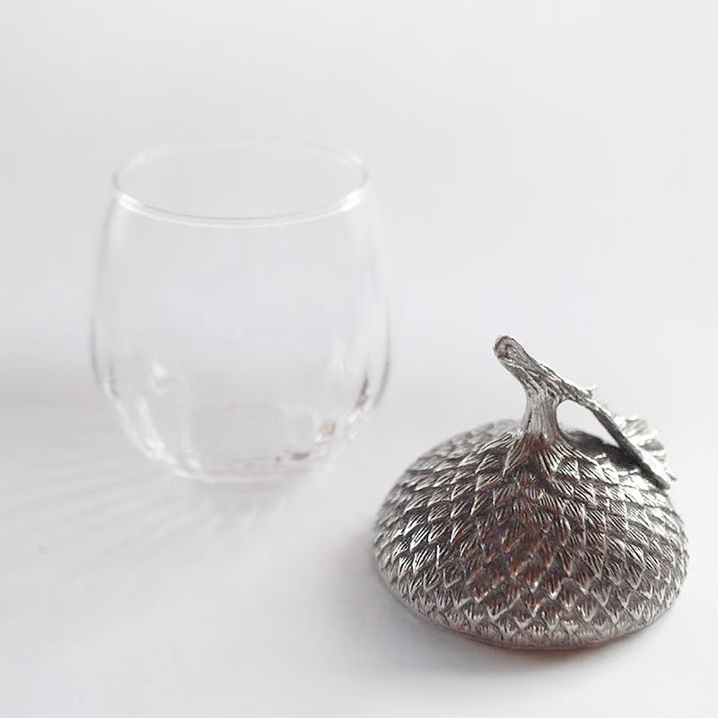 テーブルウェア AJ ピューター製 ボックス グラス エコン Box Glass Acorn ガラス＆ピューター 錫 スズ